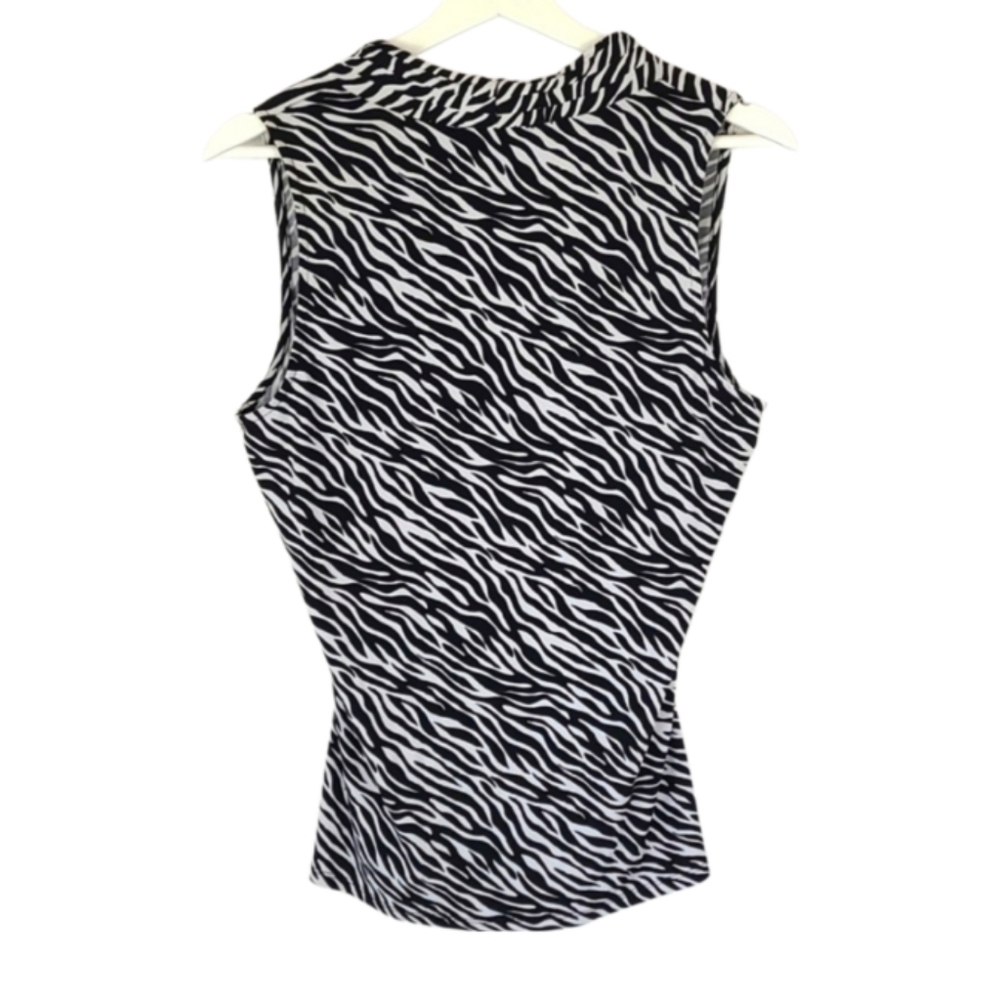 White House Black Market Zebra Print Sleeveless Blouse Top, M - Picture 2 of 5